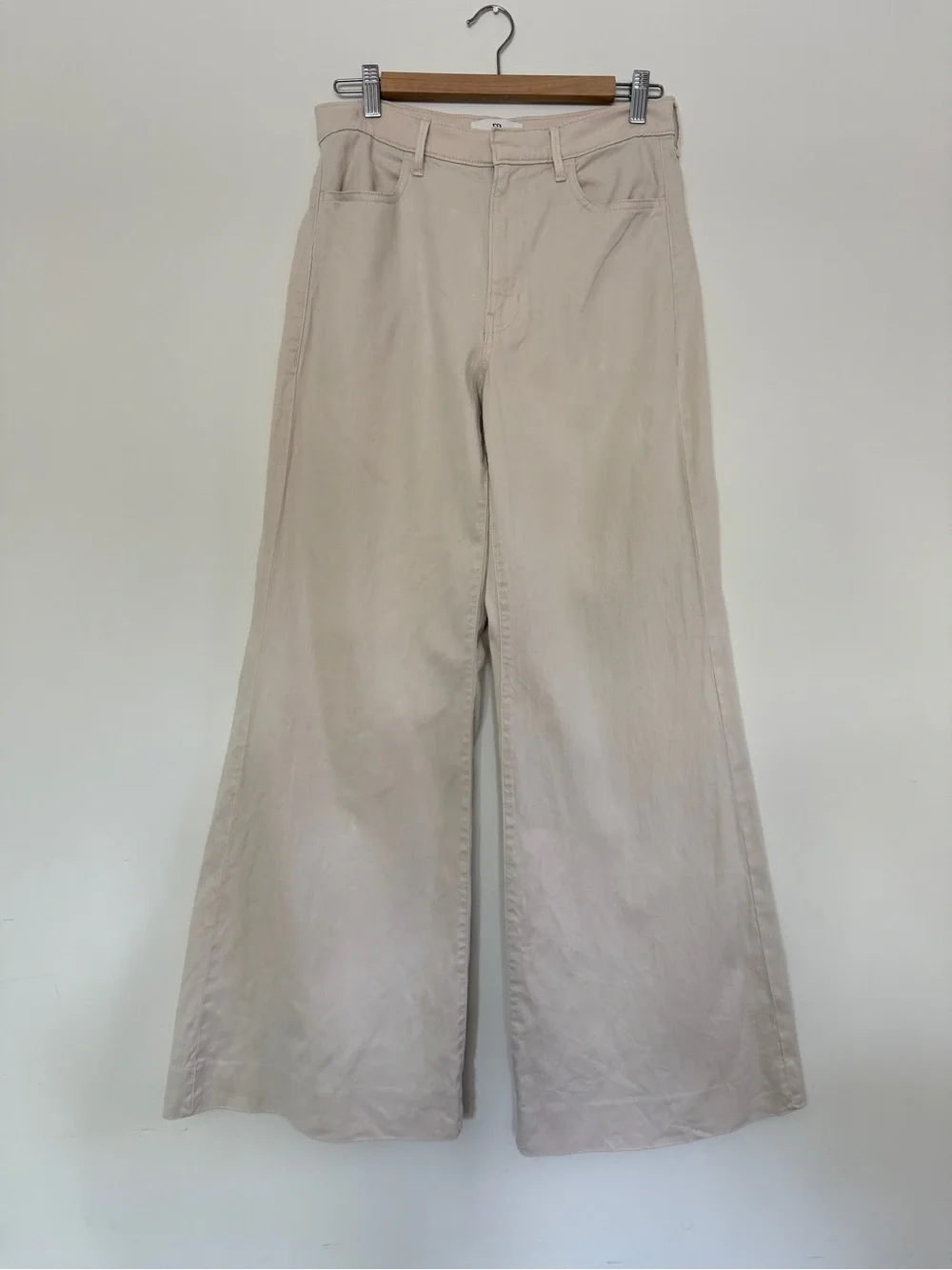 Banana Republic Wide-Leg Chinos in light khaki wash
